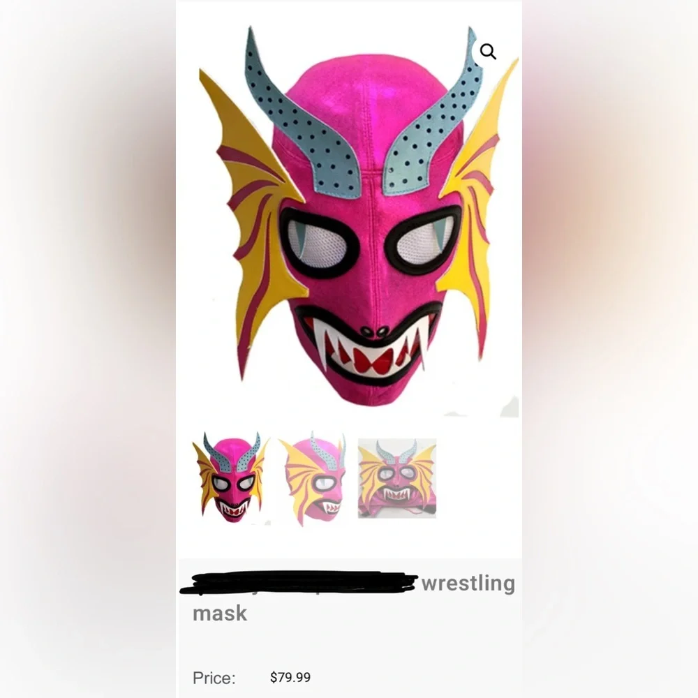 NWT Wresting pink and Yellow  Mask
